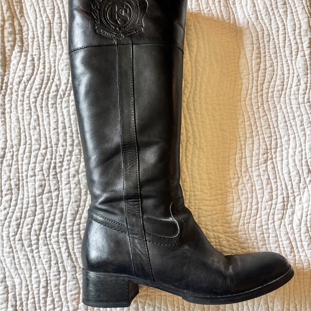 Franco Sarto Black Leather Riding Boots